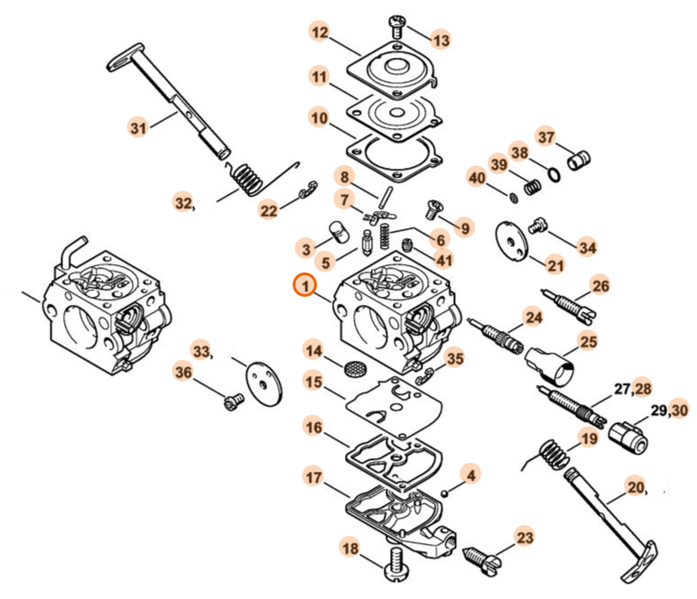 Stihl Carburetor Assembly 1123 120 0603 | Fits MS 230, MS 250