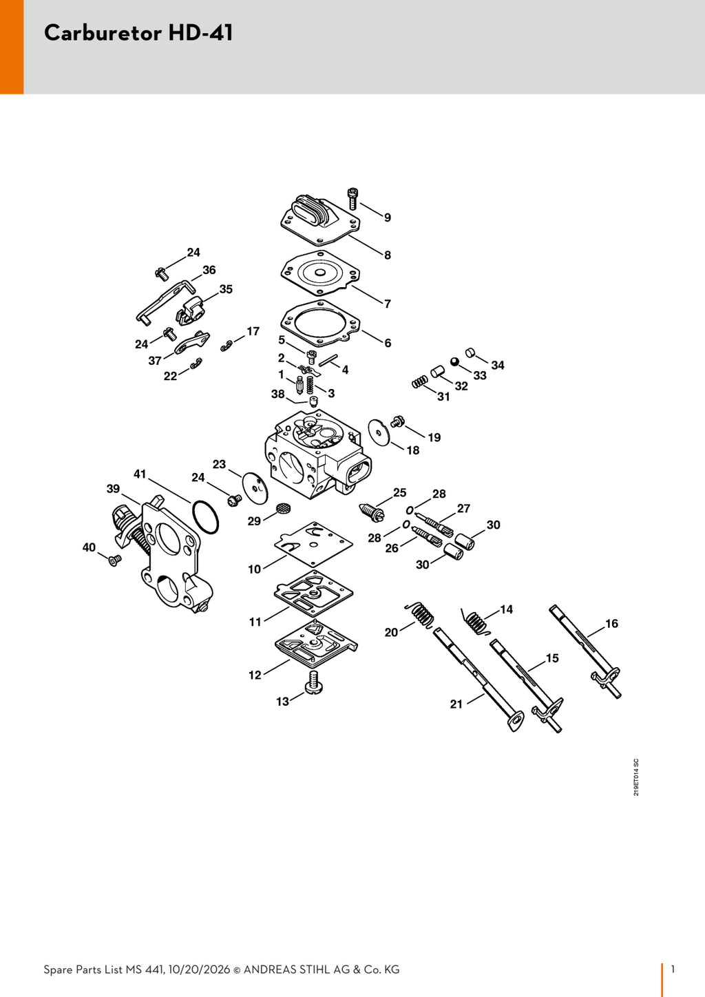 Stihl Carburetor Assembly 1138 120 0600 | for MS 441 Chainsaw