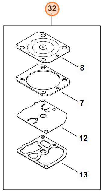 Stihl Set of Carburetor Parts 1141 007 1030 | For MS 261, MS 261 C-MQ, MS 271, MS 291
