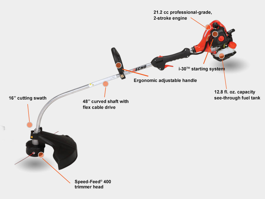 Echo GT-225SF Curved Shaft Trimmer | Speed-Feed 400 | 21.2cc