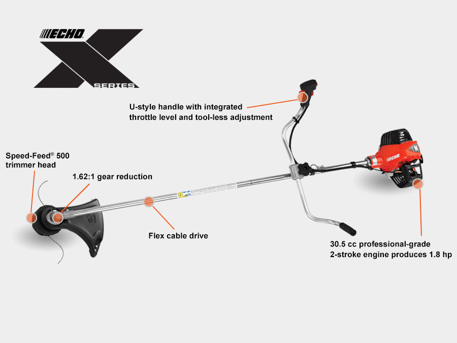 Echo SRM-3020U Straight Shaft Brushcutter | Bike Handle | 30.5cc | X-Series