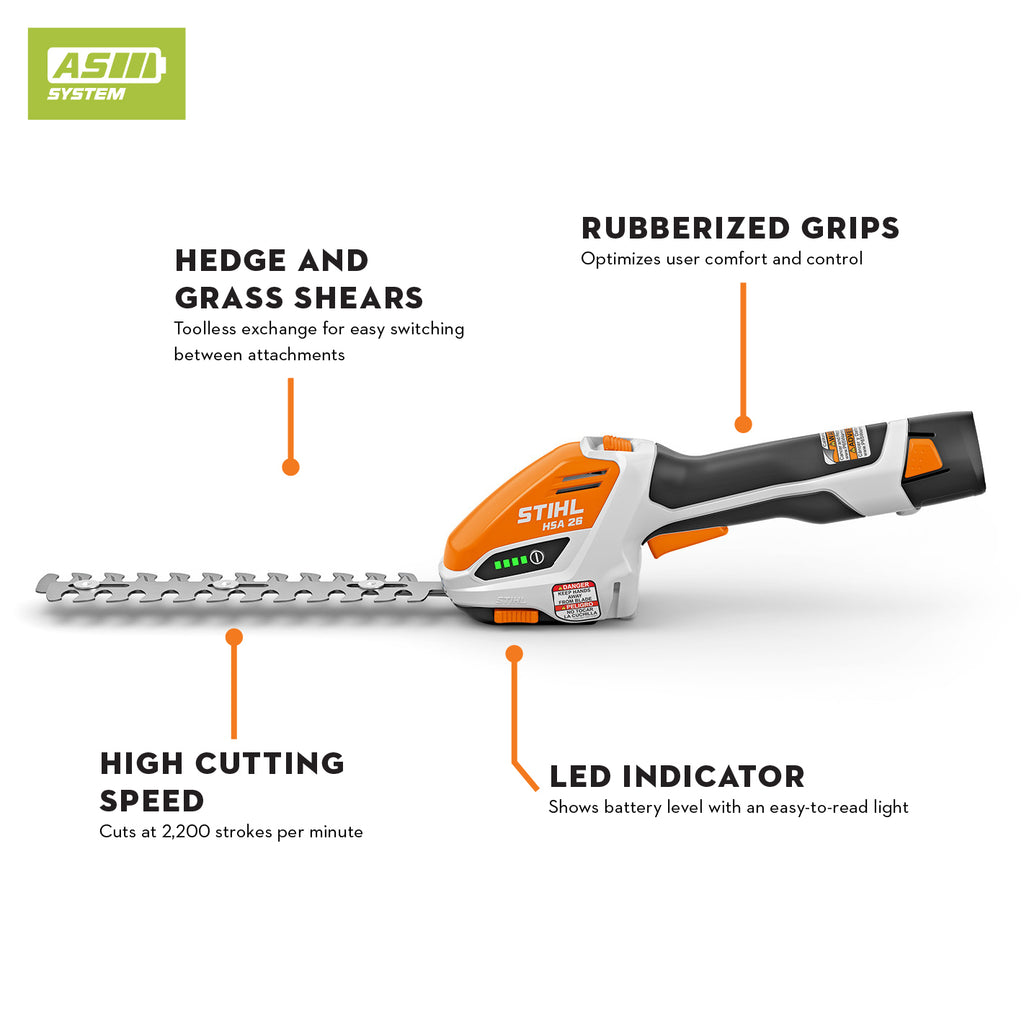 Stihl HSA 26 Battery Powered Hedge Shear | Set includes AS 2 Battery & AL 1 Charger