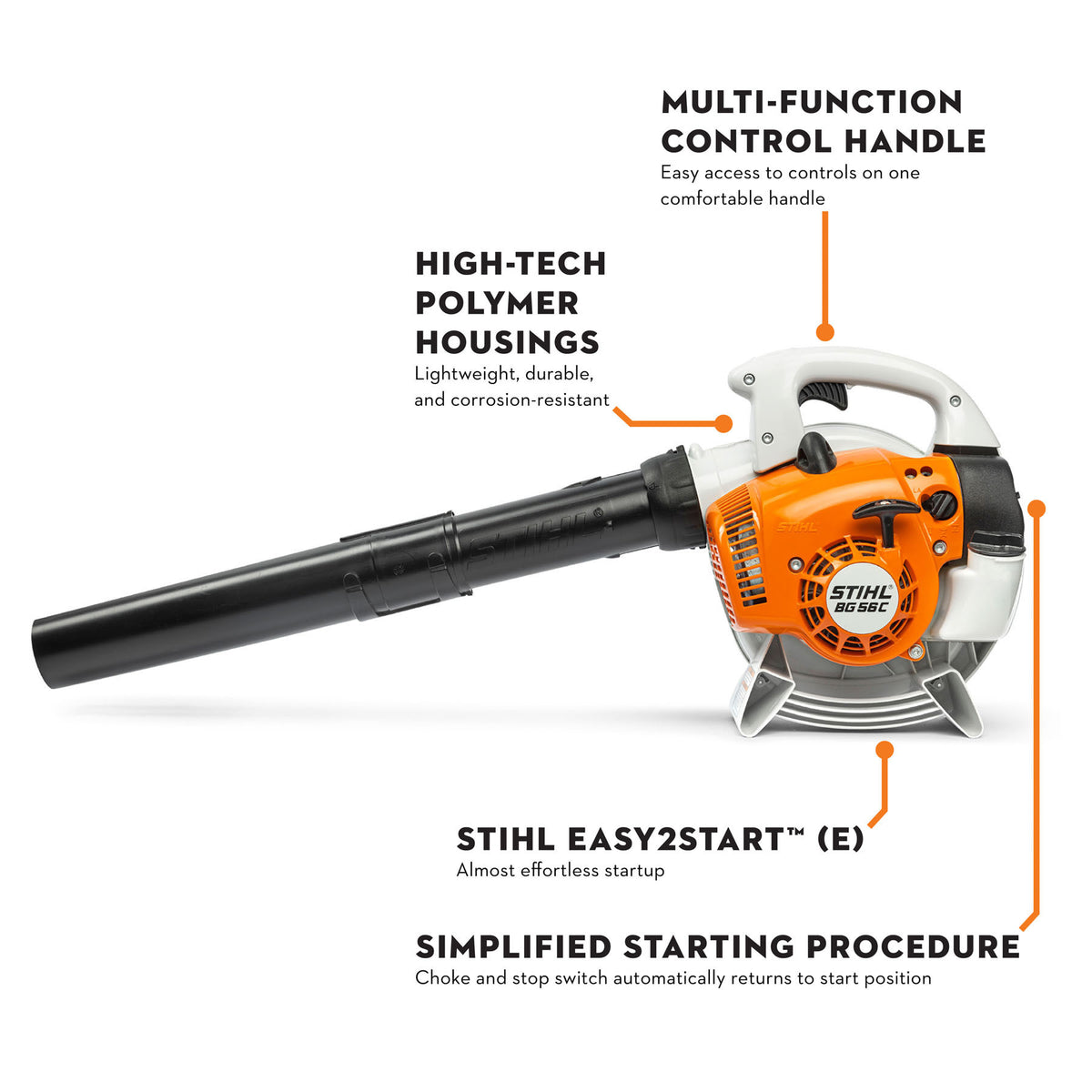 Stihl BG 56 C-E Handheld Blower | 27.2cc, 143 mph, 70dB