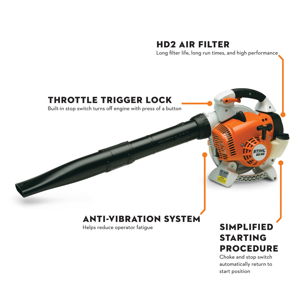 Stihl BG 86 Handheld Blower | 27.2cc, 154 - 190 mph, 70dB