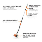 Stihl HT 135 Telescoping Pole Pruner | 14" bar, 36.3cc