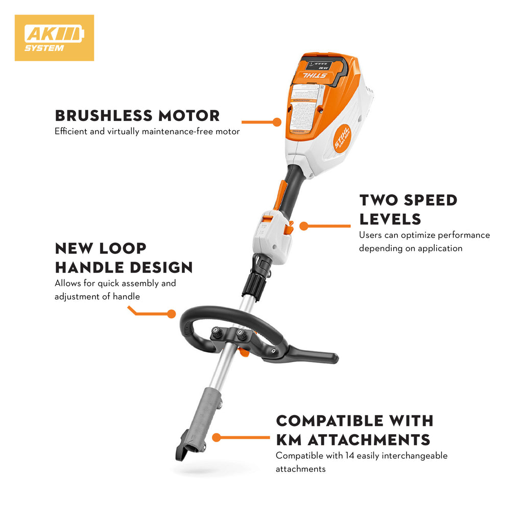 Stihl KMA 80 R Battery Powered Kombi Motor | Set includes AK 30 Battery, AL 101 Charger & FS-KM Trimmer Attachment