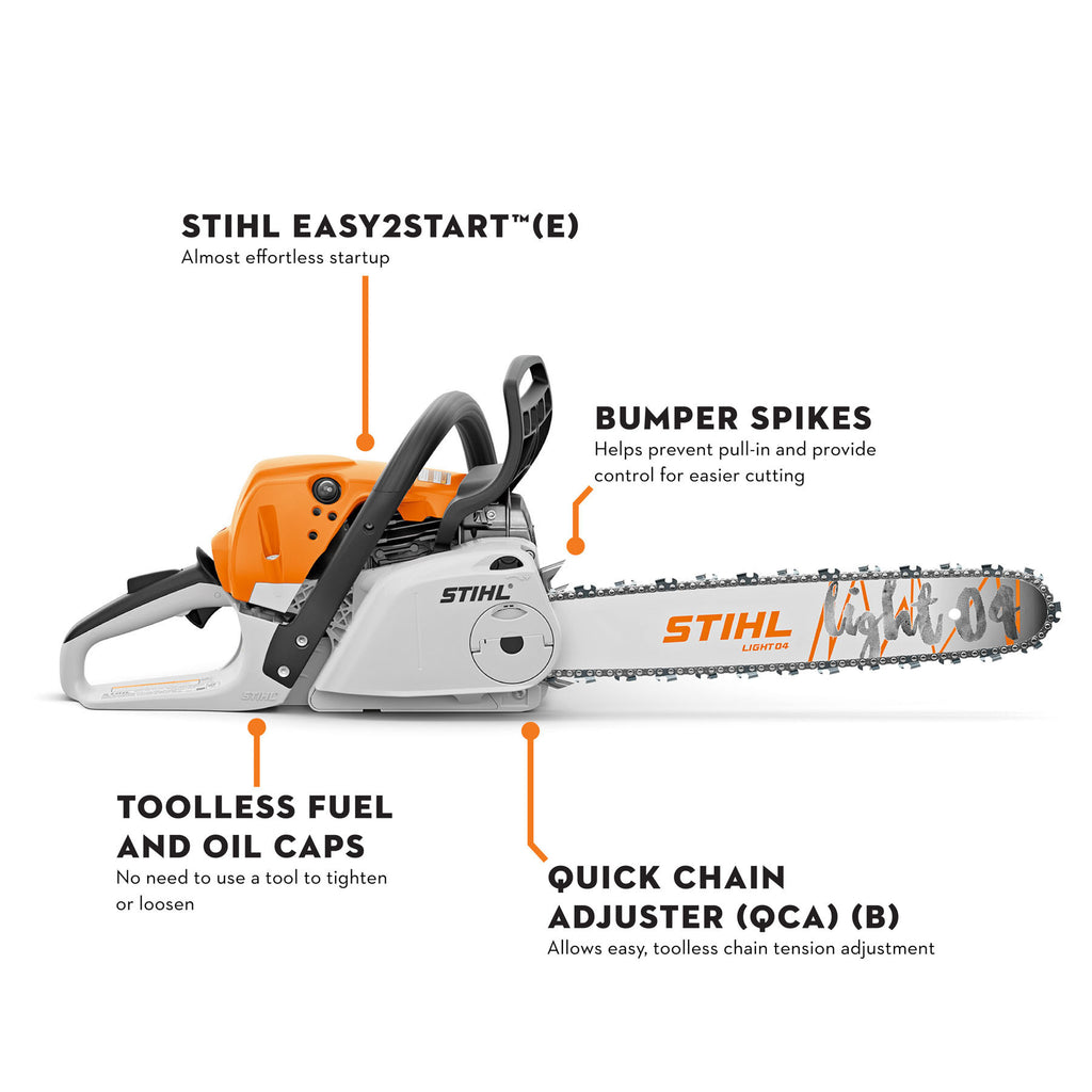 Stihl MS 251 C-BE Gas Chainsaw | 18" Guide Bar 3/8" Pitch .050" Gauge | Quick Chain Adjuster (QCA), Comfort Edition