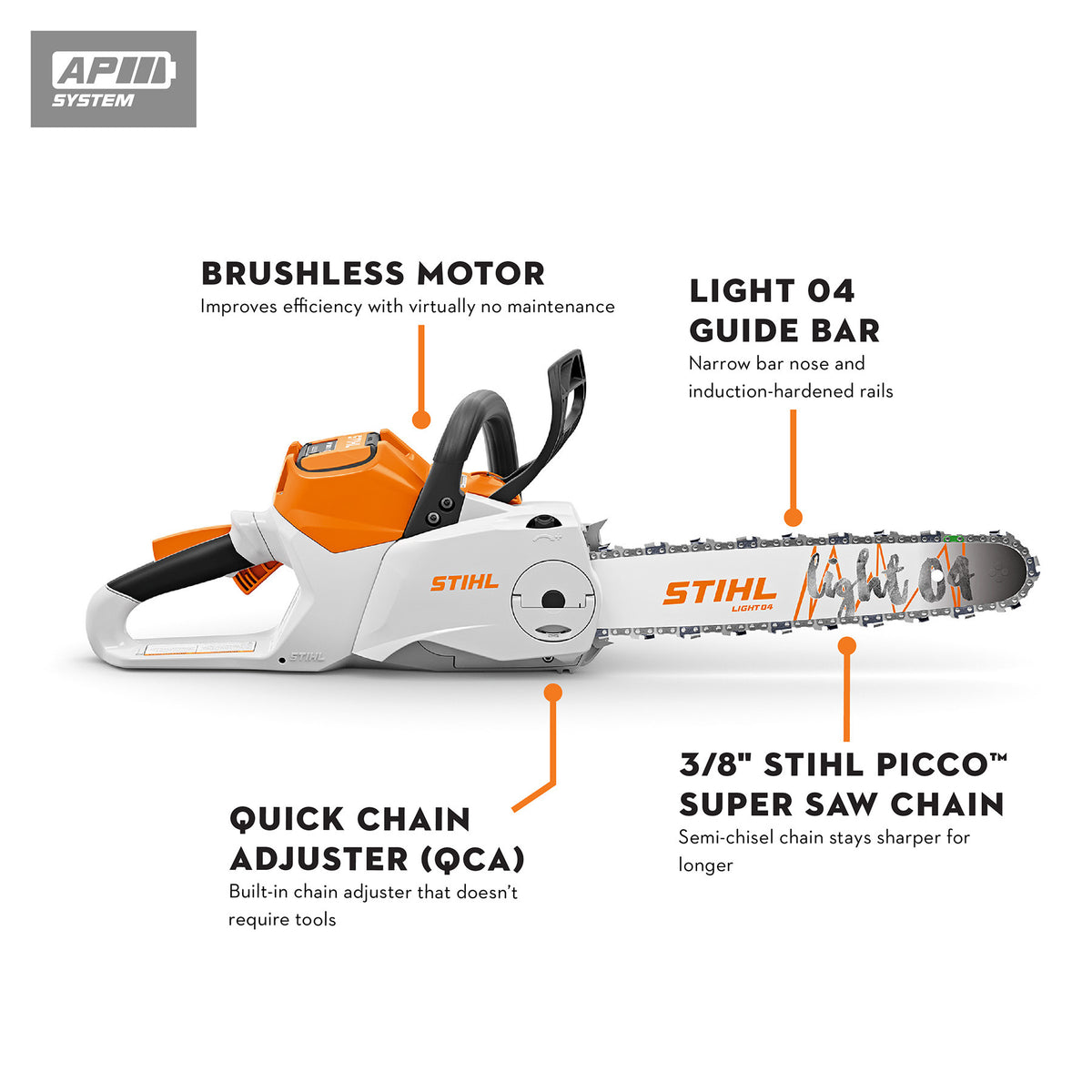 Stihl MSA 200 C-B Battery Powered Chainsaw | Unit Only | 14" Guide Bar