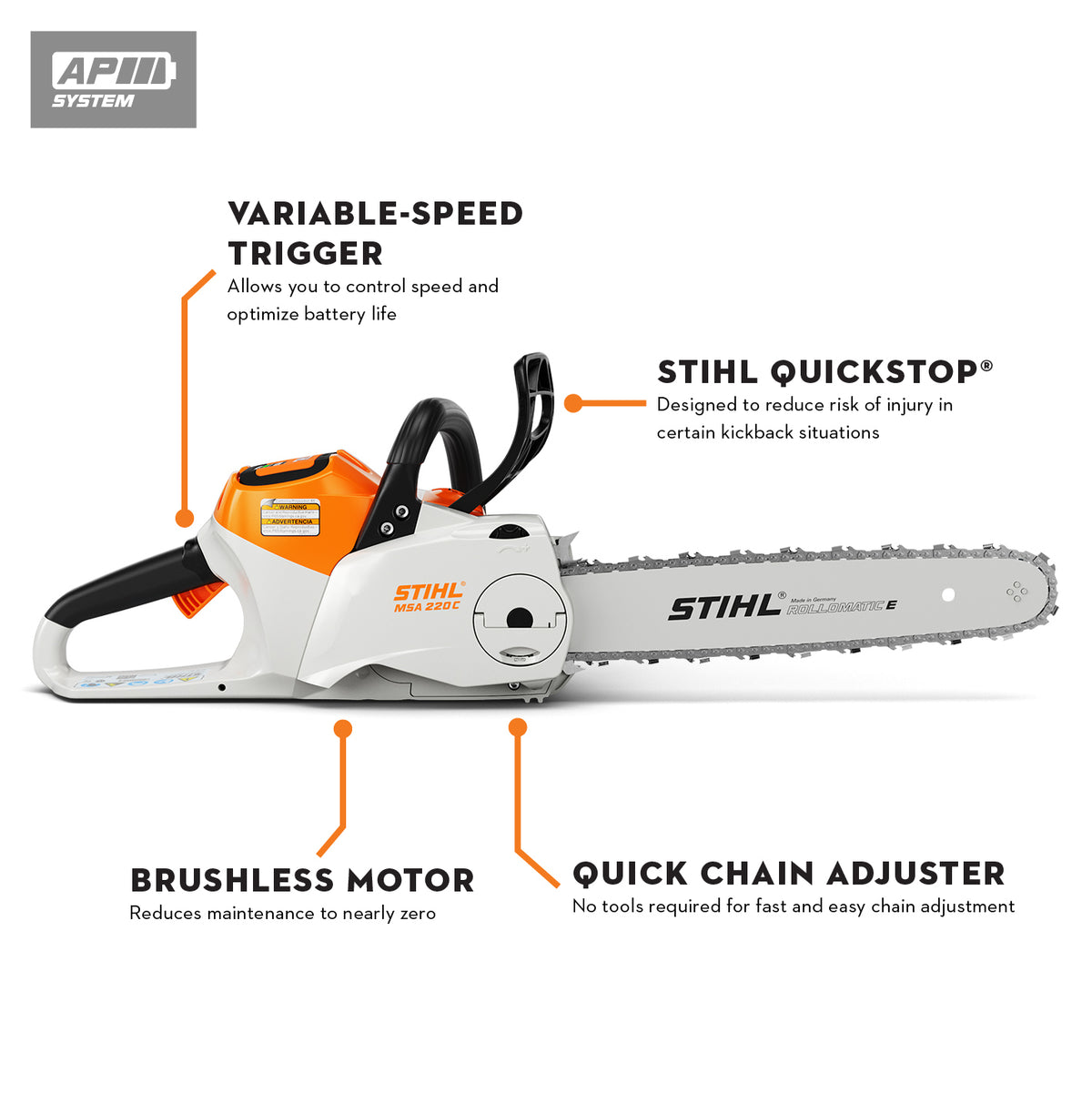 Stihl MSA 220 C-B Battery Powered Chainsaw | Unit Only