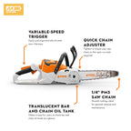 Stihl MSA 60 C-B Battery Powered Chainsaw | Includes AK 20 Battery & AL 101 Charger