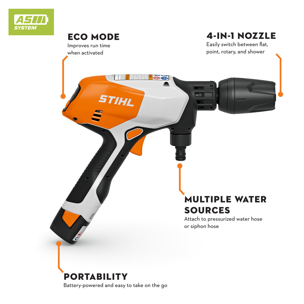 Stihl RCA 20 Battery Powered Handheld Cleaner | Set includes (2) AS 2 & AL 1 Charger