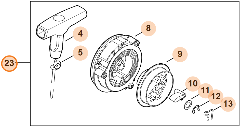 Stihl Rewind Starter Service Kit | 4147 007 1801 | Fits FS 240, FS 361 C-EM, FS 461 C-EM and more