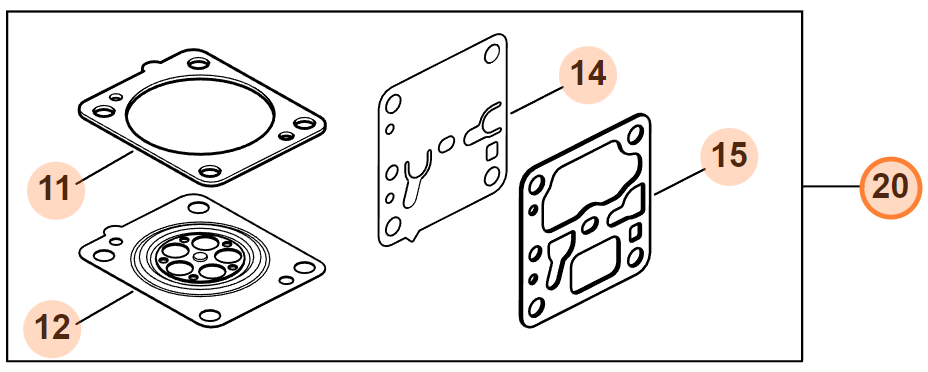 Stihl Carburetor Gasket Kit 4149 007 1701 | HL 91 K, FS 94 R, HL 94 K, KM 94 R, HL 94