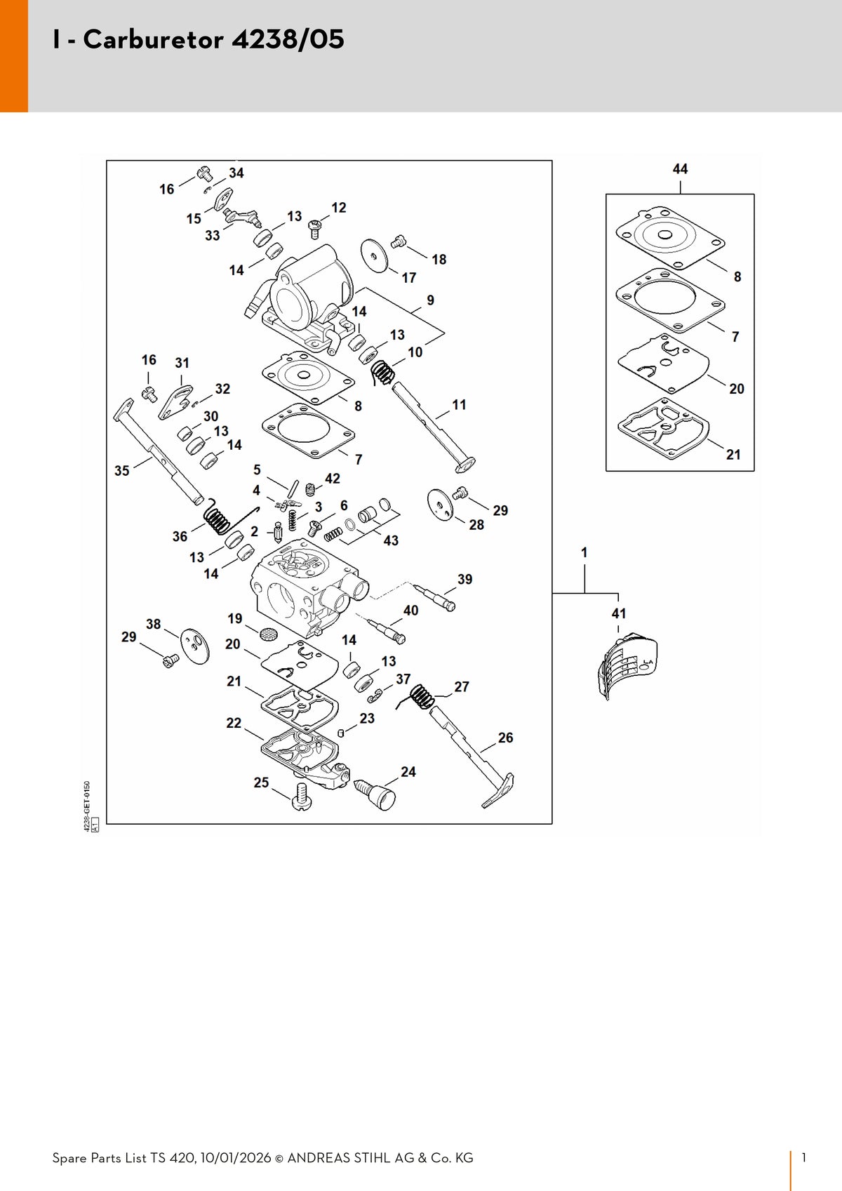 Stihl Carburetor Assembly 4238 120 0607 | For TS 410 and TS 420 Concrete Cutters
