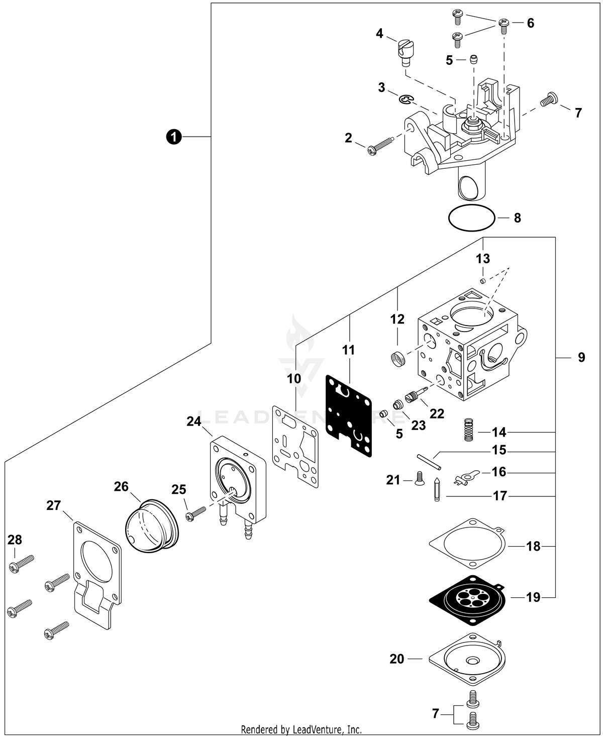 Echo Carburetor Assembly | A021004801 | Fits 225, 235 series