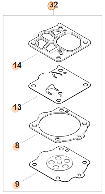 Stihl Carburetor Gasket Kit | 1144 007 1700 | For MS 881, MS 881-R, MS 661 C-M R, MS 661 C-M