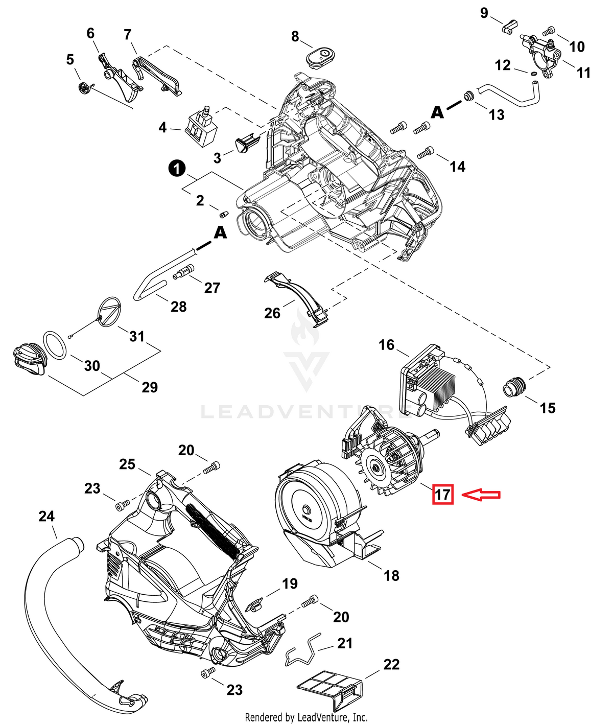 Echo Electric Motor Assembly | A054000300 | Fits DCS-2500T, DCS-2500TN