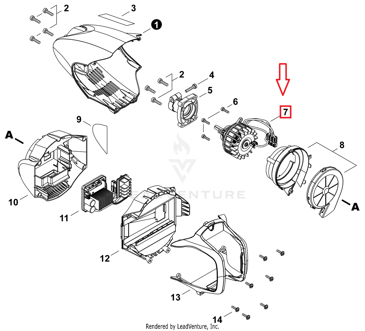 Echo Electric Motor Assembly | A054000330 | Fits DPAS-2600, DPE-2600, DPPT-2600H
