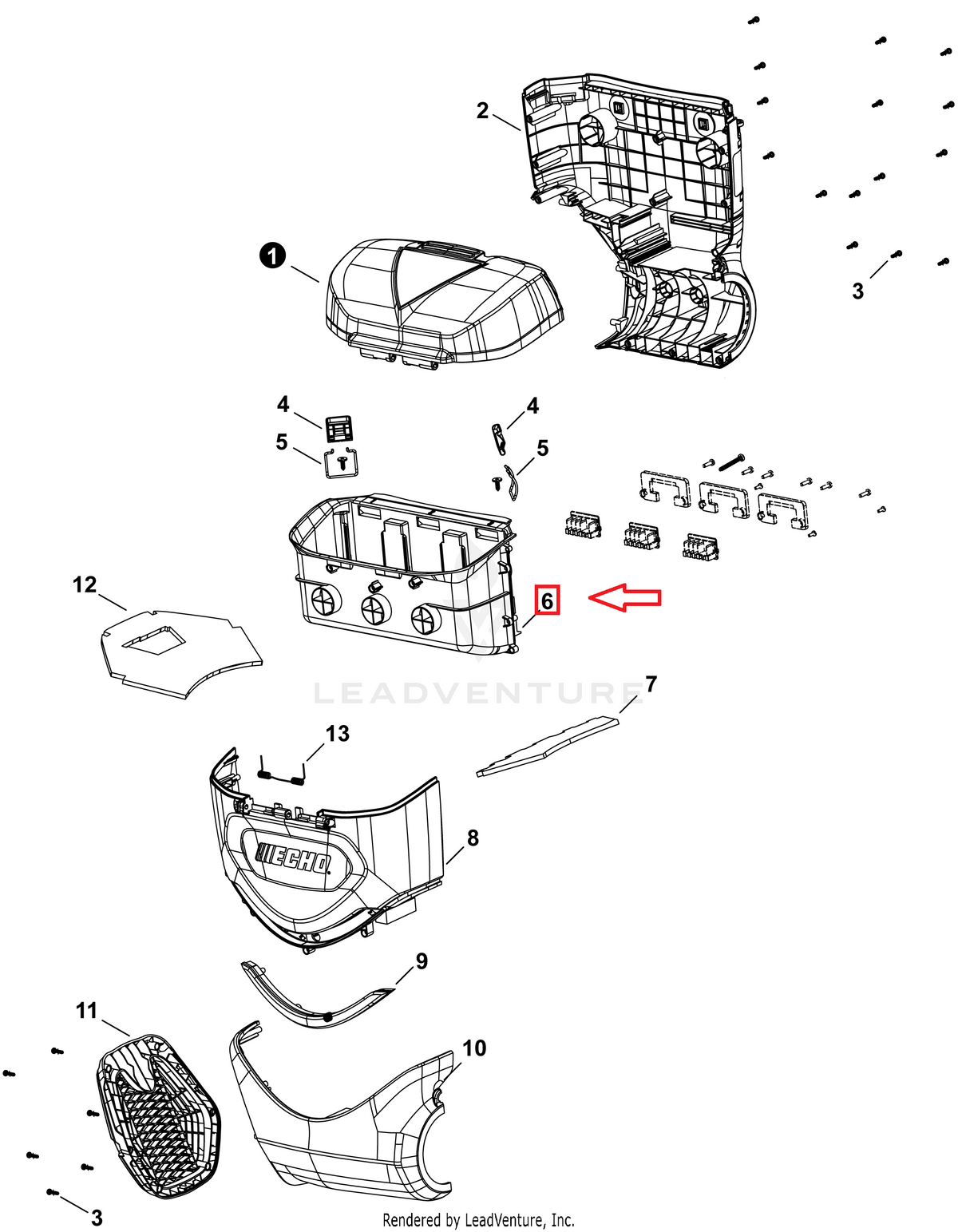 Echo Battery Housing | YH479003380 | DPB-7700T