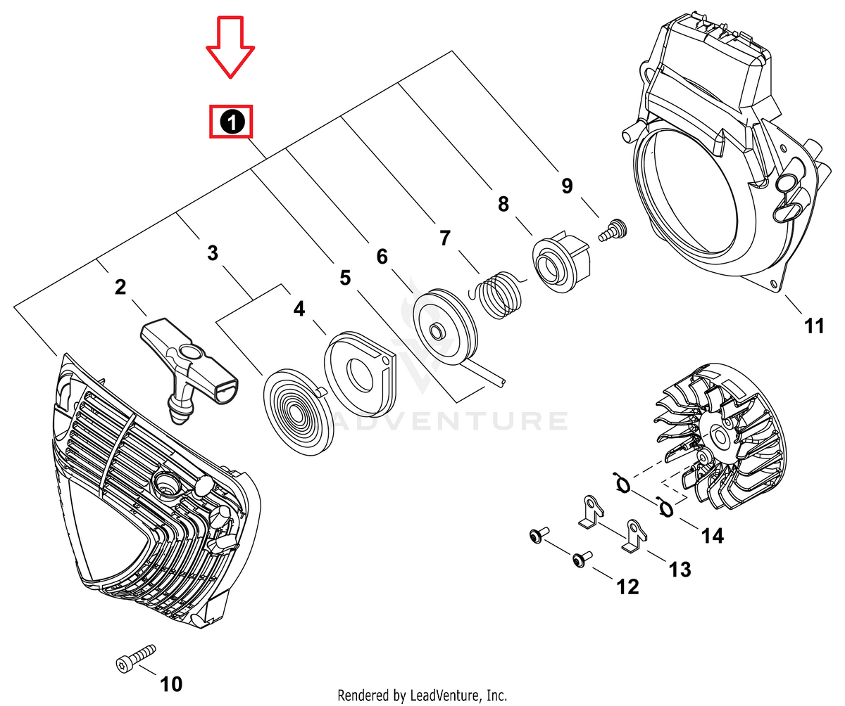 Echo Starter Recoil Assembly | A051003300 | Fits Shindaiwa 493, Echo CS-4510, CS-4920
