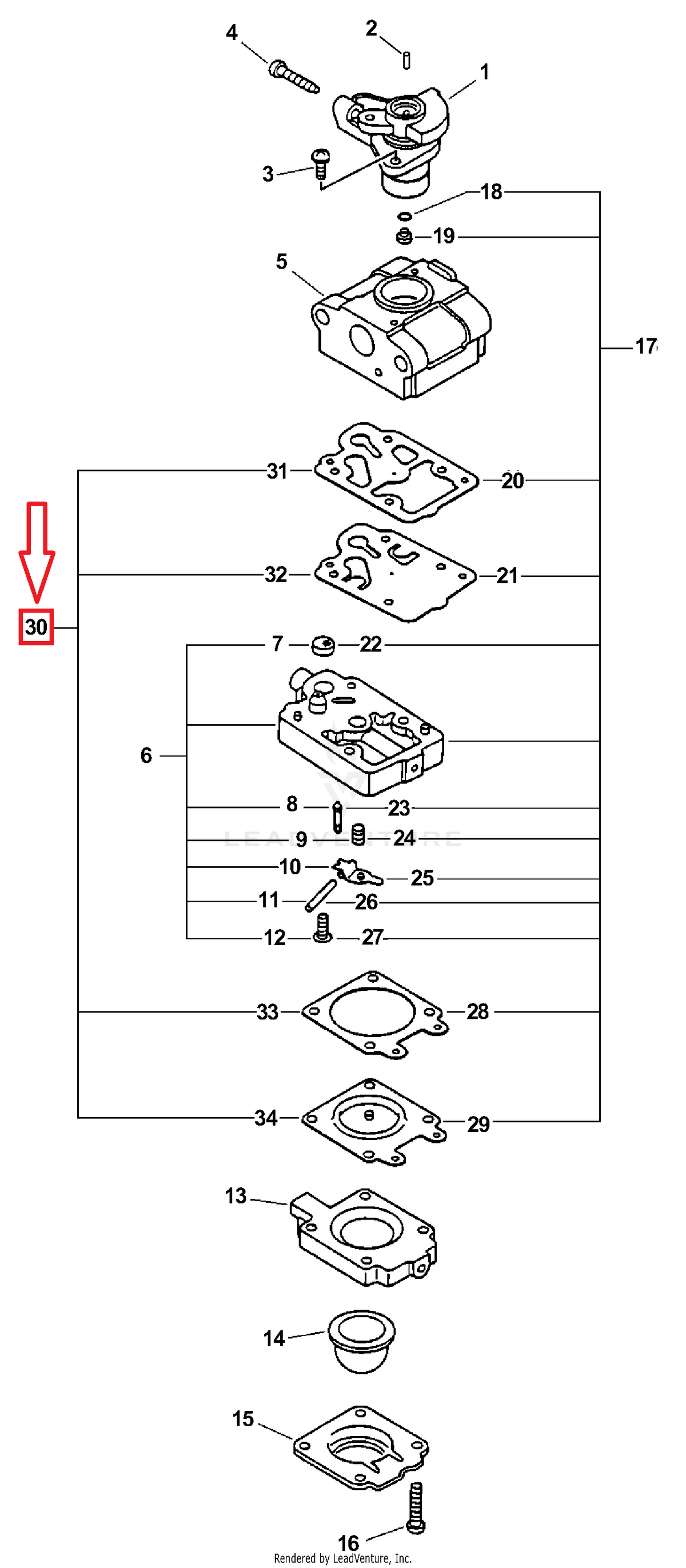 Echo Carburetor Rebuild Kit G/D D11-WYL | P003001310