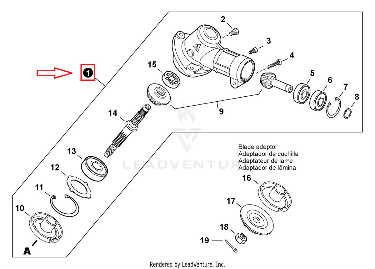 Echo Gear Case Assembly | P021051520 | Fits many models