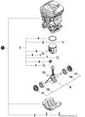 Echo Cylinder Assembly | P100012490 | Shindaiwa 493, CS-4920