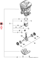 Echo Cylinder Assembly | P100012490 | Shindaiwa 493, CS-4920