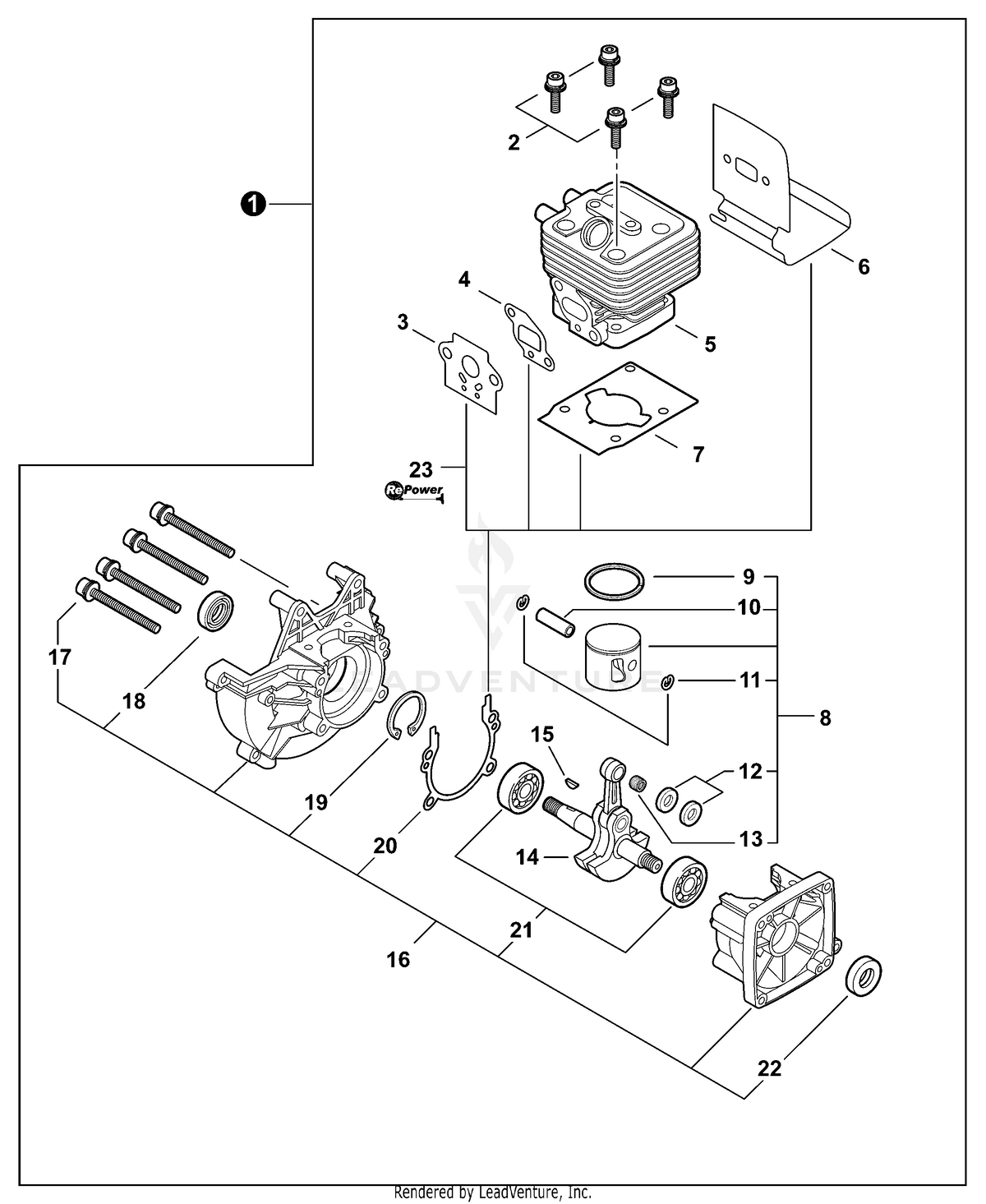 Echo Short Block Assembly | SB1091 | Fits 280 Series