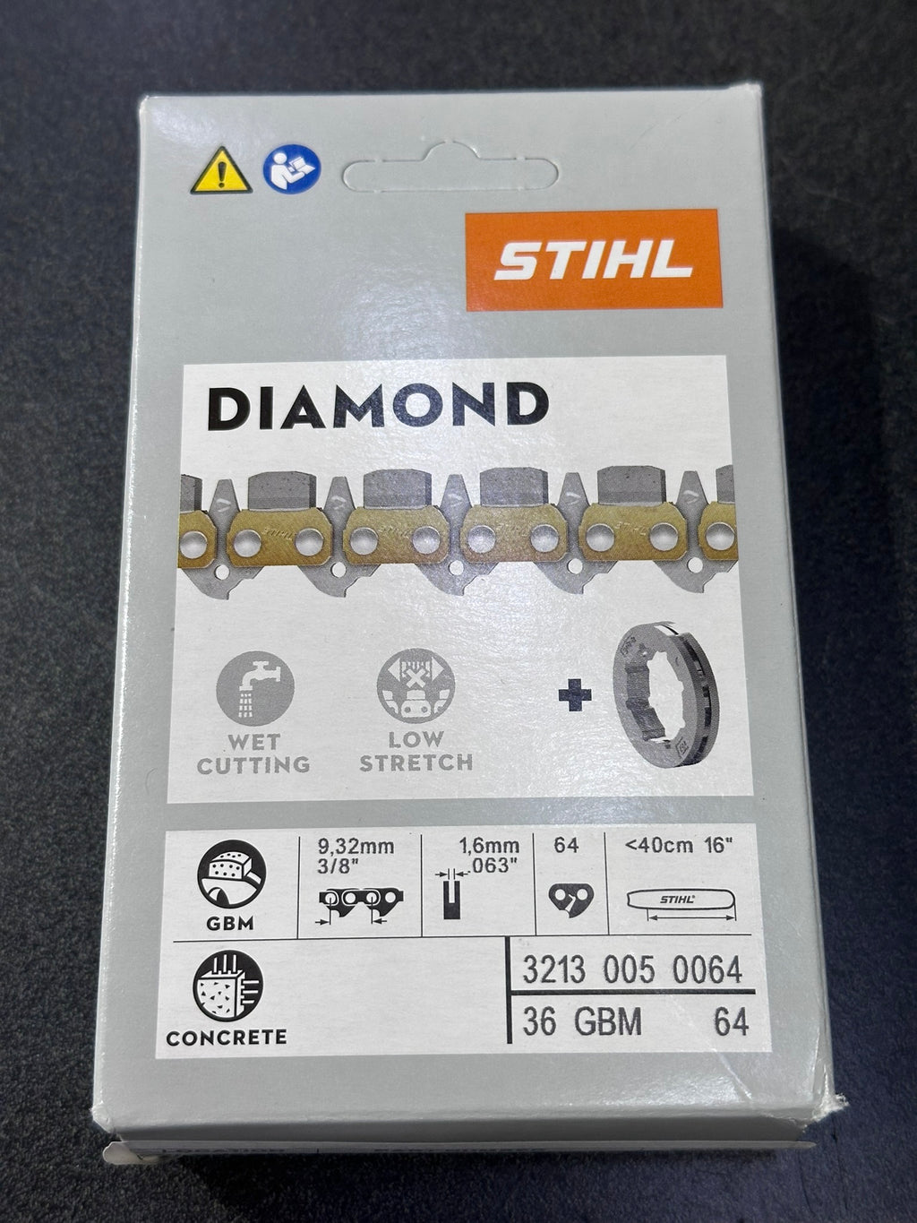 Stihl 36GBM 64 Diamond Chain for GS 461 Rock Boss | 3/8" Pitch 0.063" Gauge