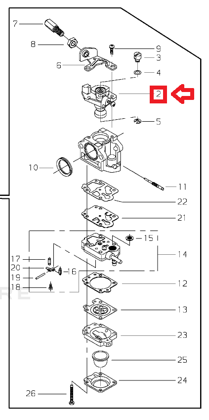 Echo VALVE ASSY | 62100-81310 | Fits AH242, AHS242, C242, M242, T242, T242X