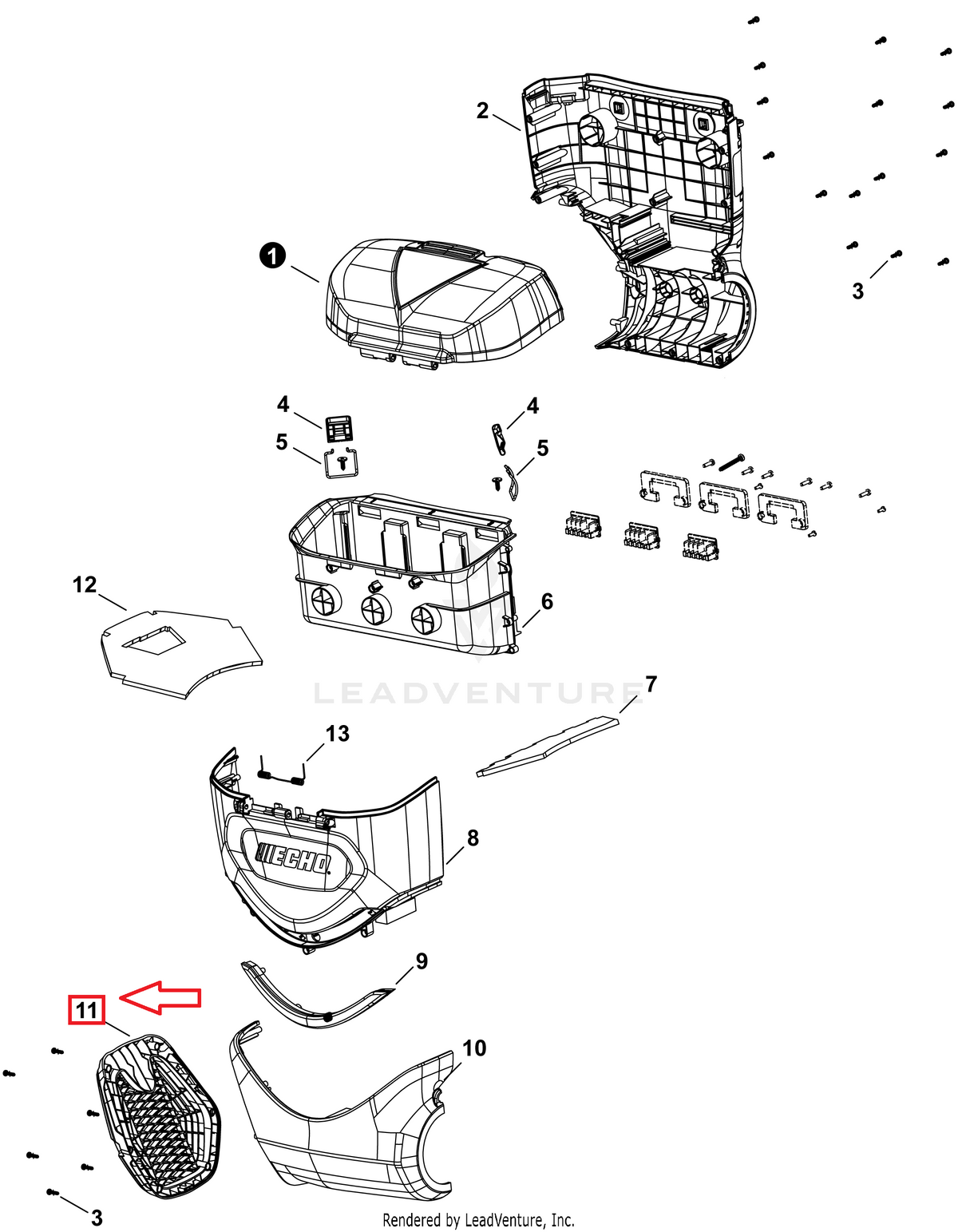 Echo Air Intake Cover | YH479003330 | Fits DPB-7700T